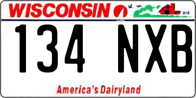 WI license plate 134NXB