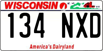 WI license plate 134NXD