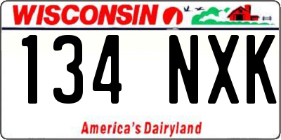 WI license plate 134NXK
