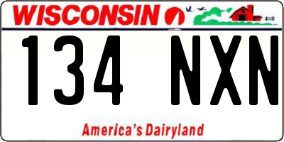WI license plate 134NXN