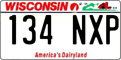 WI license plate 134NXP