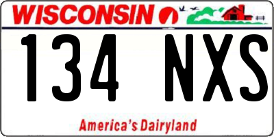 WI license plate 134NXS