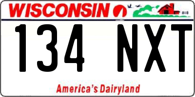 WI license plate 134NXT