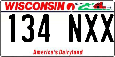 WI license plate 134NXX