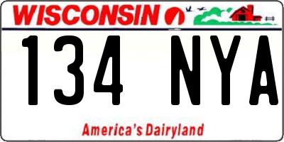 WI license plate 134NYA