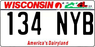 WI license plate 134NYB