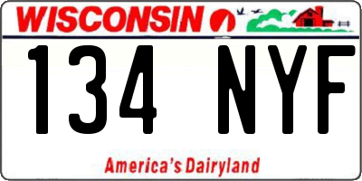 WI license plate 134NYF