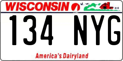 WI license plate 134NYG