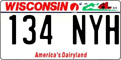 WI license plate 134NYH