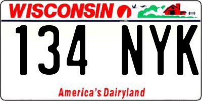 WI license plate 134NYK