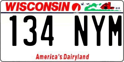 WI license plate 134NYM