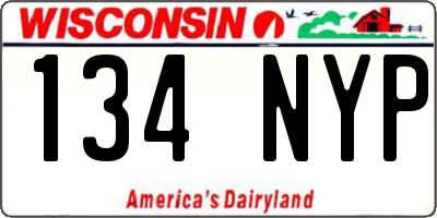 WI license plate 134NYP