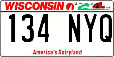 WI license plate 134NYQ