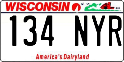 WI license plate 134NYR