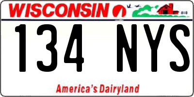 WI license plate 134NYS