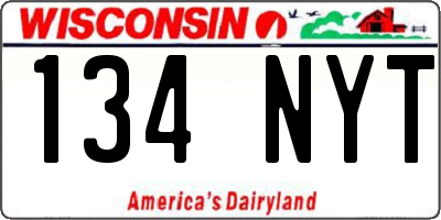 WI license plate 134NYT