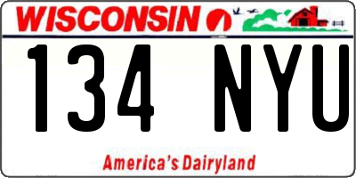 WI license plate 134NYU