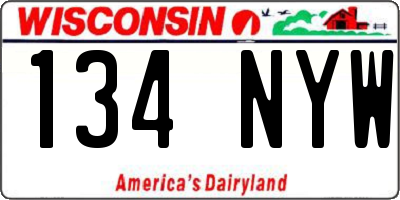 WI license plate 134NYW