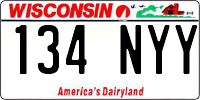 WI license plate 134NYY