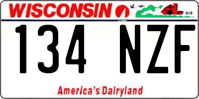 WI license plate 134NZF
