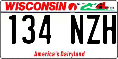 WI license plate 134NZH