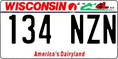 WI license plate 134NZN