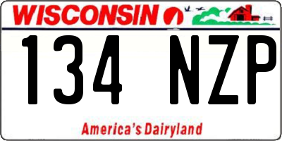 WI license plate 134NZP