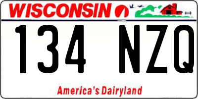 WI license plate 134NZQ