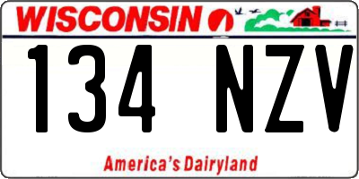 WI license plate 134NZV