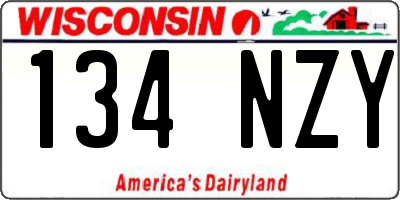 WI license plate 134NZY