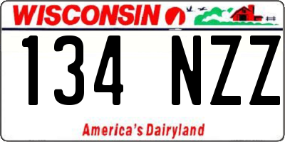 WI license plate 134NZZ