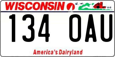 WI license plate 134OAU