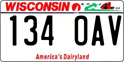WI license plate 134OAV
