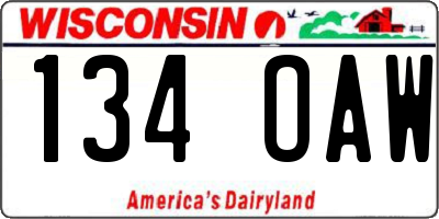 WI license plate 134OAW