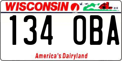 WI license plate 134OBA