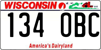 WI license plate 134OBC