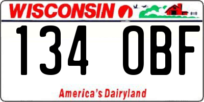WI license plate 134OBF