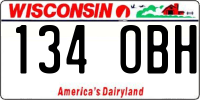 WI license plate 134OBH