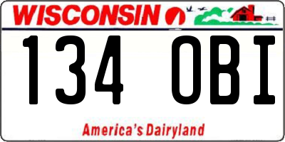 WI license plate 134OBI