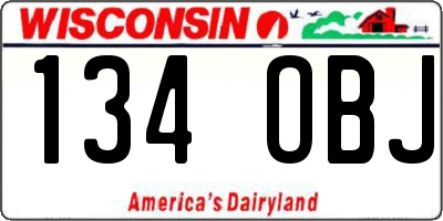 WI license plate 134OBJ