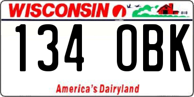 WI license plate 134OBK
