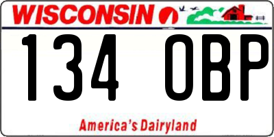 WI license plate 134OBP