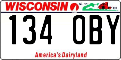 WI license plate 134OBY
