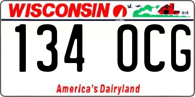 WI license plate 134OCG