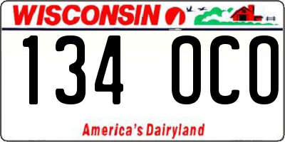 WI license plate 134OCO