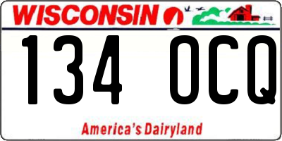 WI license plate 134OCQ