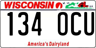 WI license plate 134OCU