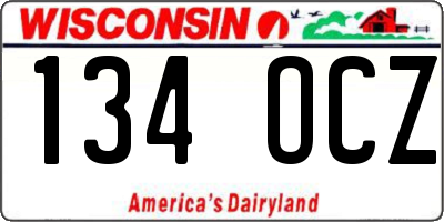 WI license plate 134OCZ