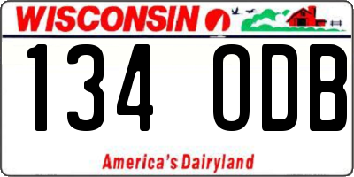 WI license plate 134ODB