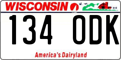 WI license plate 134ODK